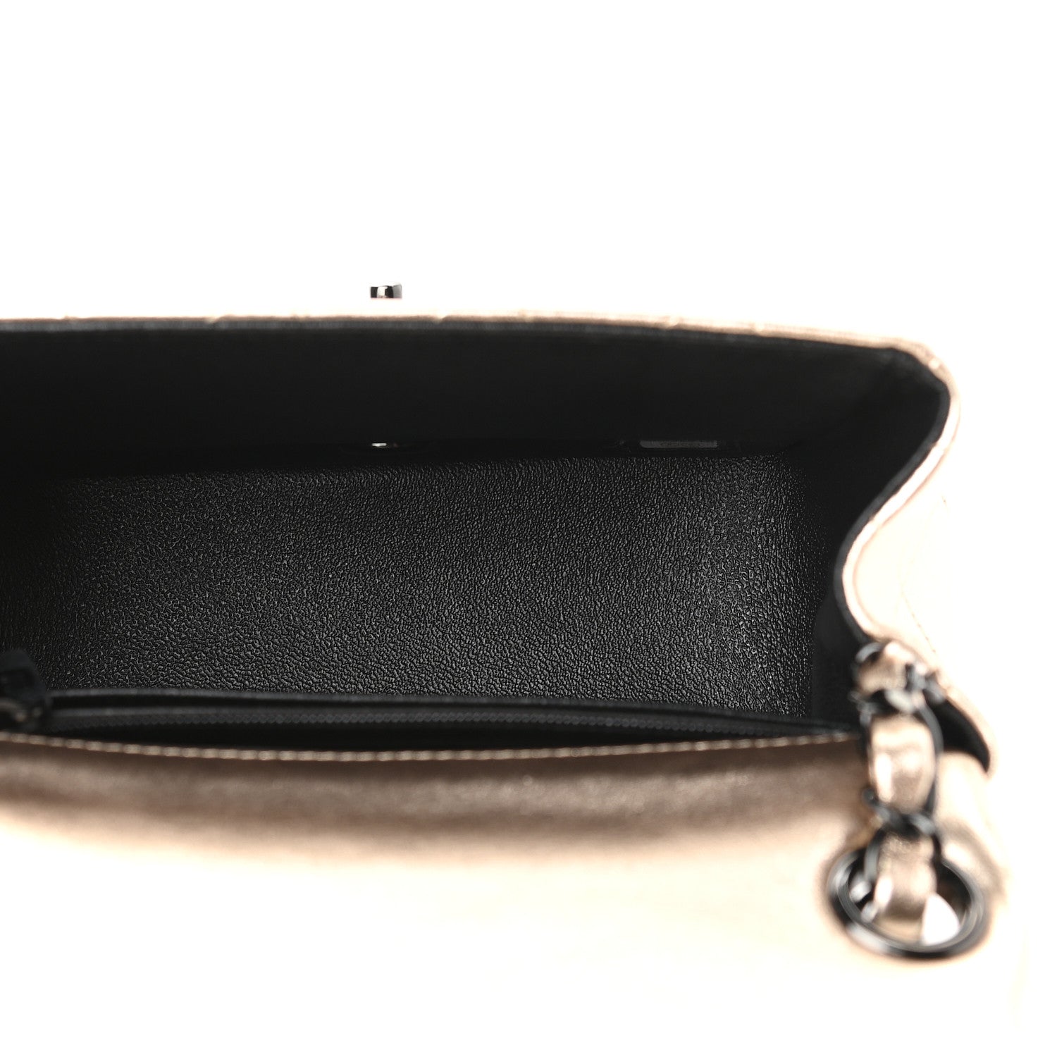 Chanel Metallic Lambskin Quilted Mini Square Flap Gold Black 5 of 9
