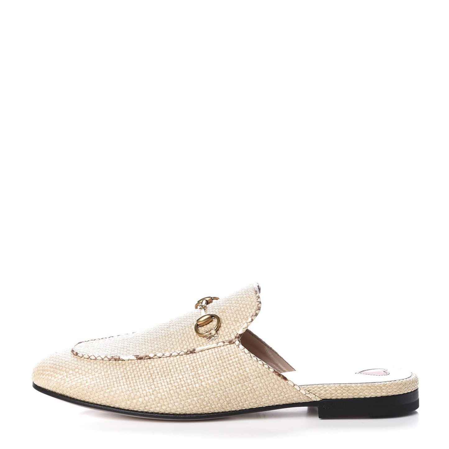 Straw Elaphe Womens Princetown Slippers 39 Natural Cream Brown