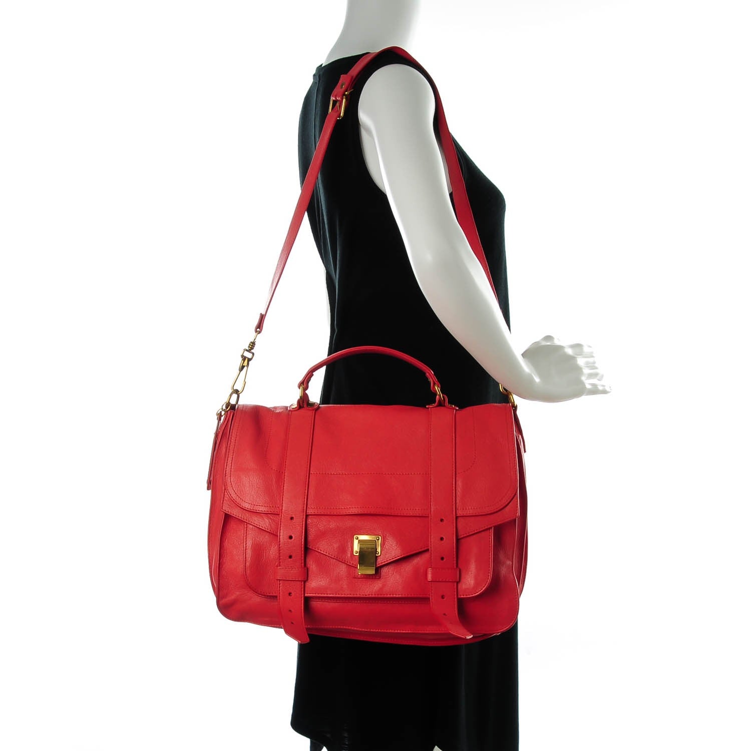 Proenza Schouler Lambskin Large PS1 Satchel Deep Coral 2 of 11