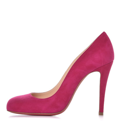 Christian Louboutin Suede Ron Ron 100 Pumps 38 Cyclamen 1 of 8