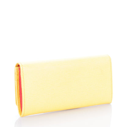 Fendi Vitello Elite Monster Continental Wallet Yellow 3 of 9