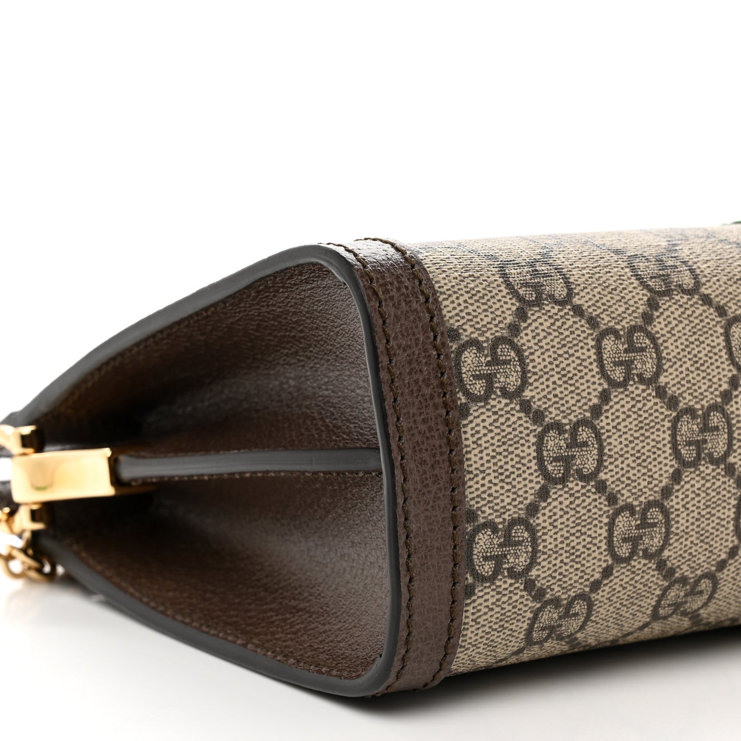 GG Supreme Monogram Web Small Ophidia Chain Shoulder Bag Brown