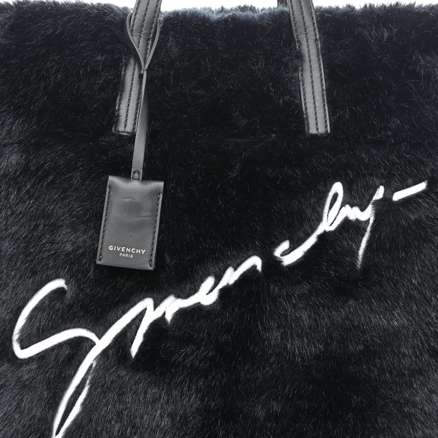 Givenchy Faux Fur Duo Shopper Tote Black White 8 of 10