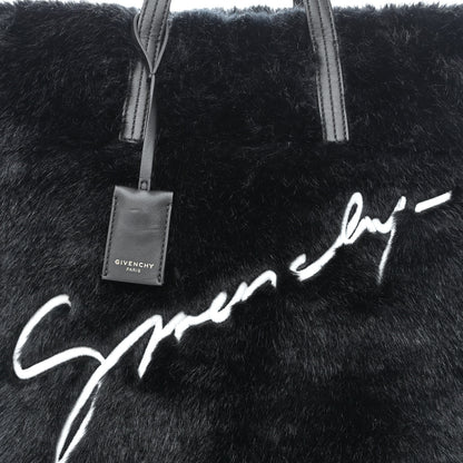 Givenchy Faux Fur Duo Shopper Tote Black White 8 of 10