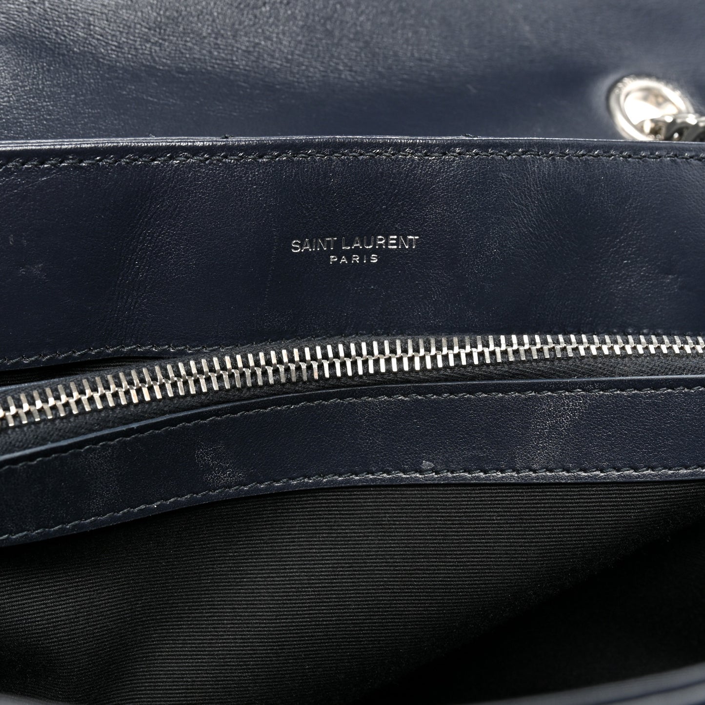Calfskin Y Quilted Monogram Medium Loulou Chain Satchel Medium Blue