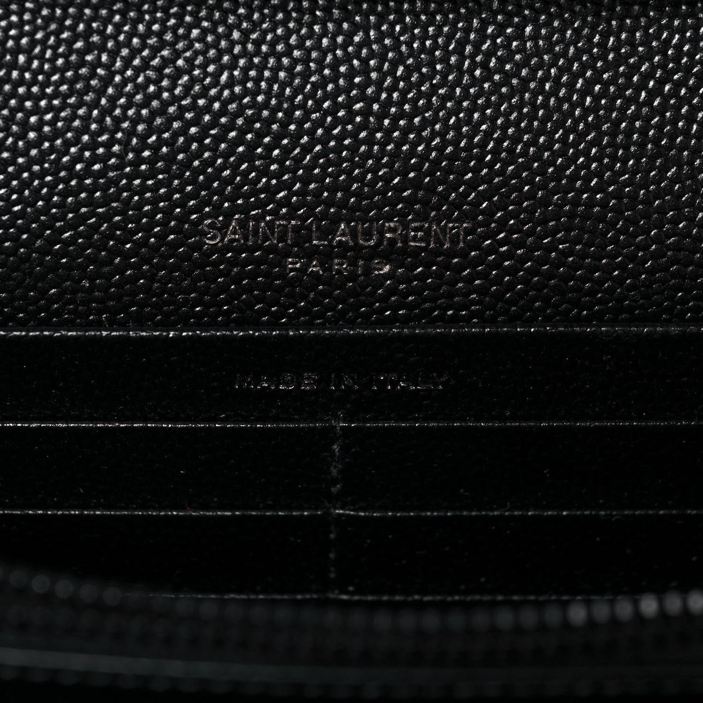 Grain De Poudre Matelasse Chevron Monogram Chain Wallet Black