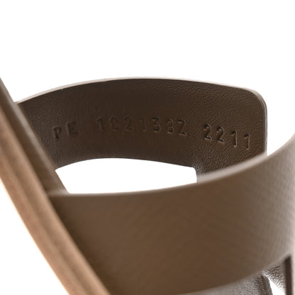 Hermes Epsom Santorini Sandals 37 Etoupe 7 of 9