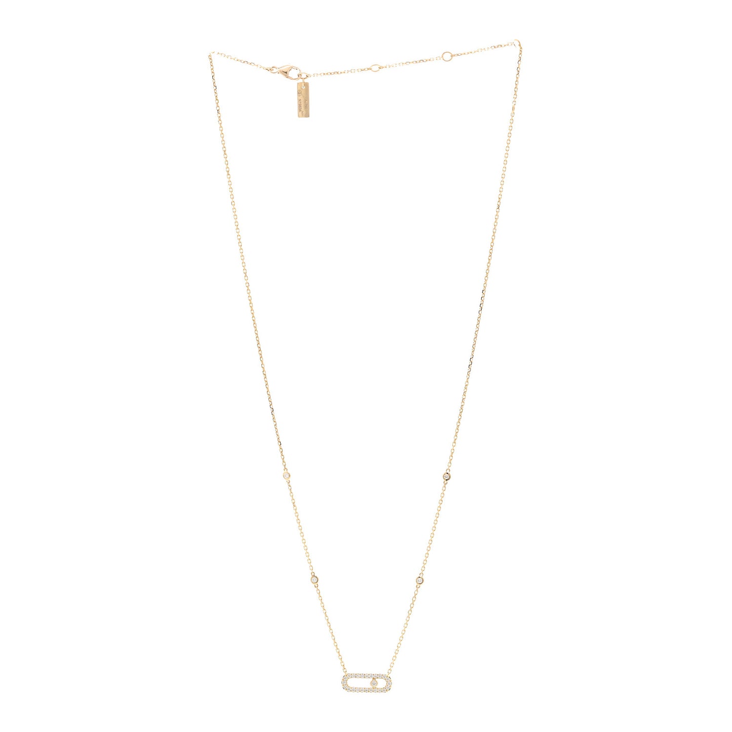 18K Yellow Gold Diamond Move Uno Pave Necklace