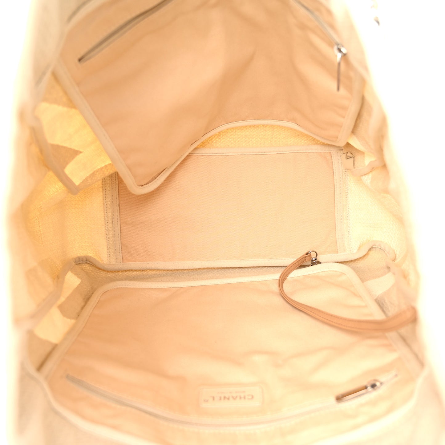 Canvas Large Shopping Tote White Beige