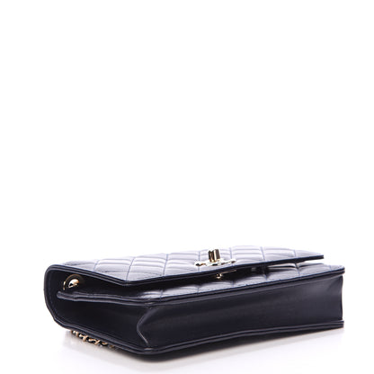 Chanel Lambskin Quilted Trendy CC Wallet On Chain WOC Navy 3 of 17
