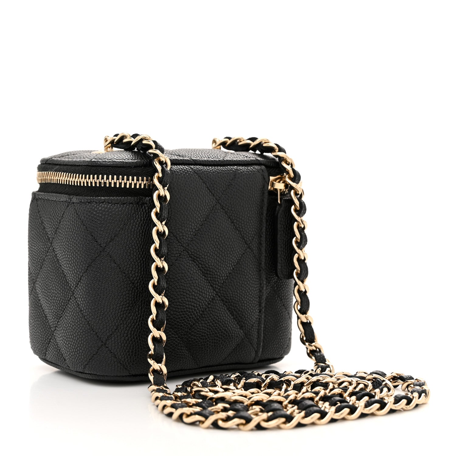 Chanel Caviar Quilted Mini Vanity Case With Chain Black 3 of 11
