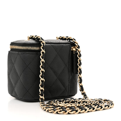 Chanel Caviar Quilted Mini Vanity Case With Chain Black 3 of 11