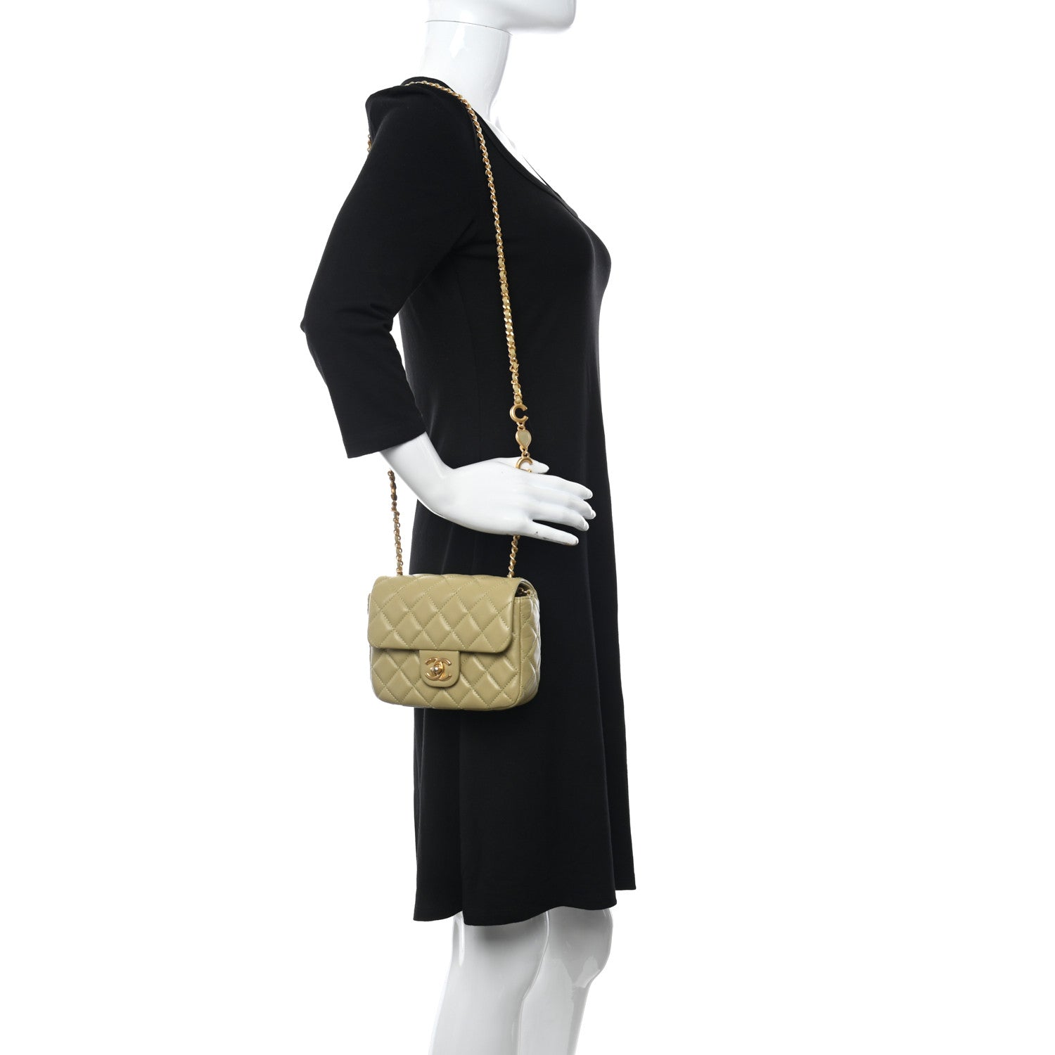 Chanel Lambskin Enamel Quilted Mini Coco Hearts Square Flap Light Green 2 of 13