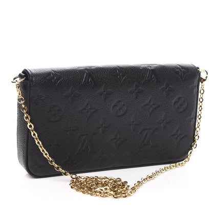 Louis Vuitton Empreinte Pochette Felicie Chain Wallet Black 3 of 11