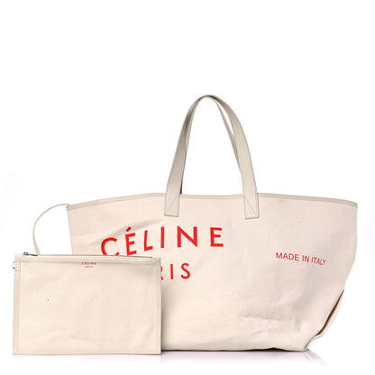 Celine Textile Medium Made In Tote Natural Red 1 of 14