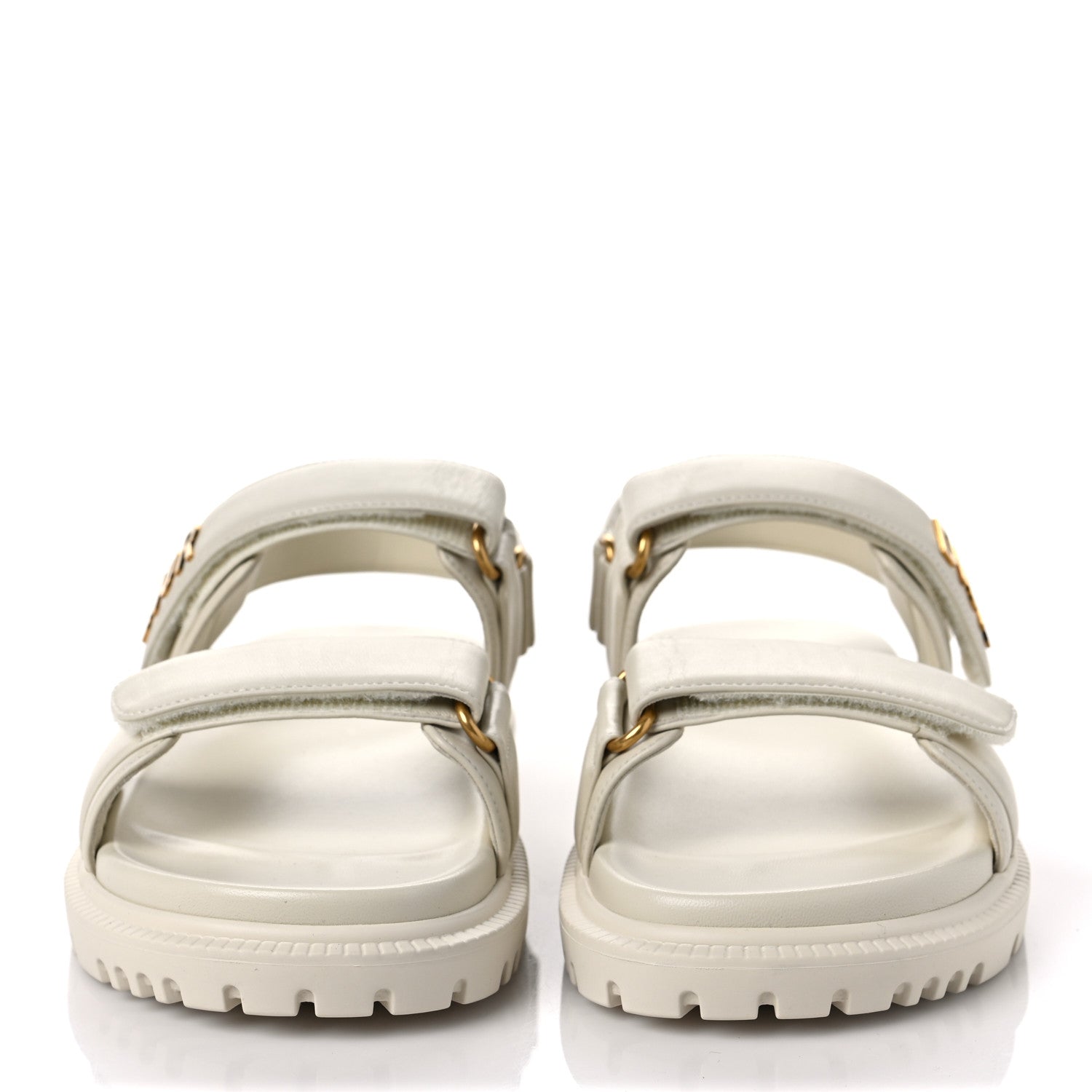 Christian Dior Lambskin Dioract 10mm Sandals 38 Off White 2 of 7