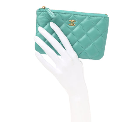 Chanel Lambskin Quilted Small Cosmetic Case Green 2 of 8