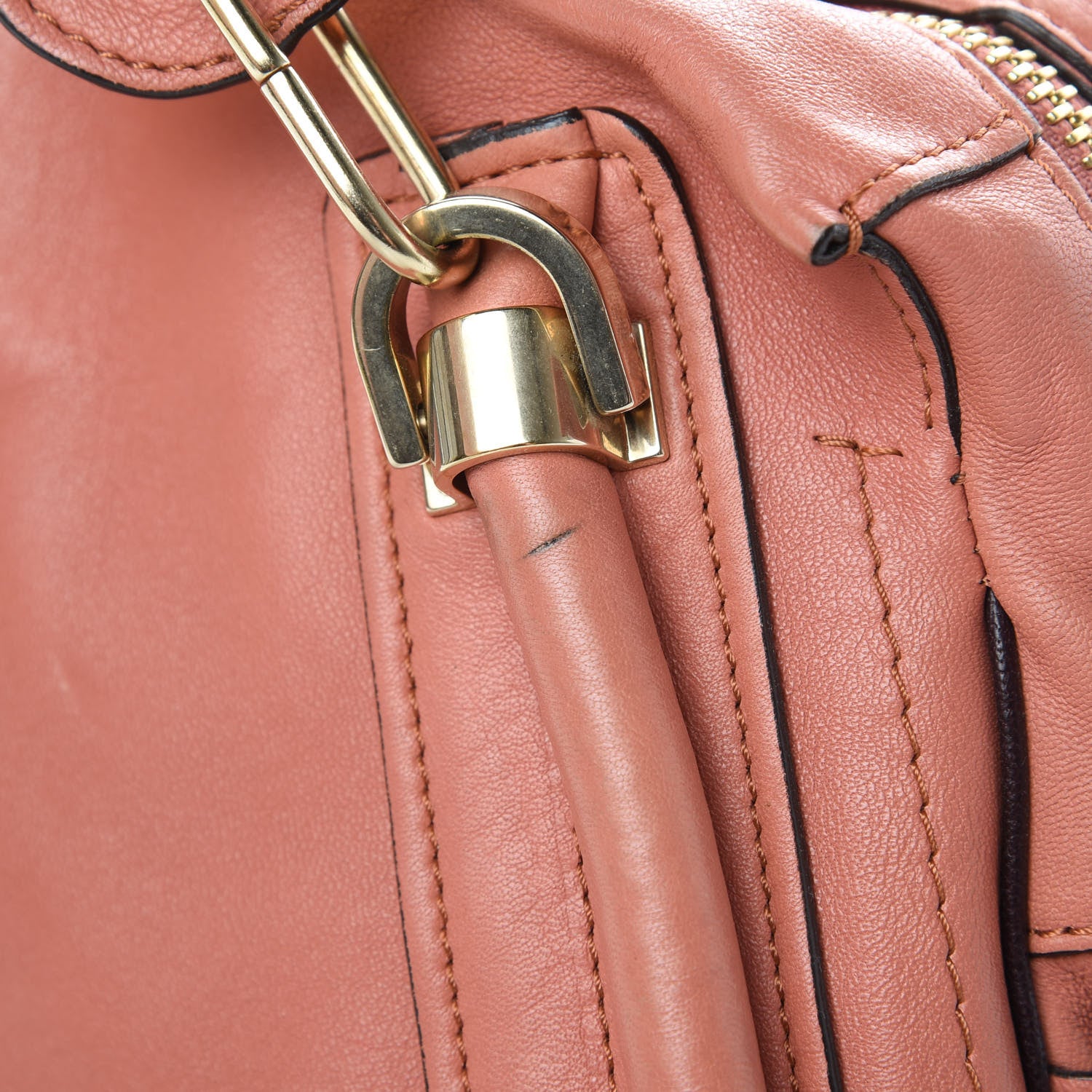 Chloe Calfskin Medium Military Paraty Peach Pink 14 of 17