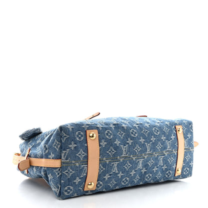Louis Vuitton Monogram Denim CarryAll MM Blue 5 of 11