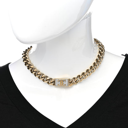 Chanel Crystal CC Chain Link Choker Necklace Gold 2 of 5