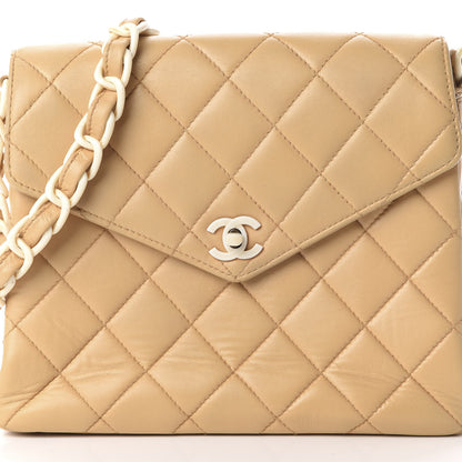 Chanel Lambskin Quilted Medium Envelope Flap Beige 10 of 13