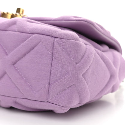 Chanel Jersey Lambskin Quilted Medium Chanel 19 Light Flap Purple 10 of 10