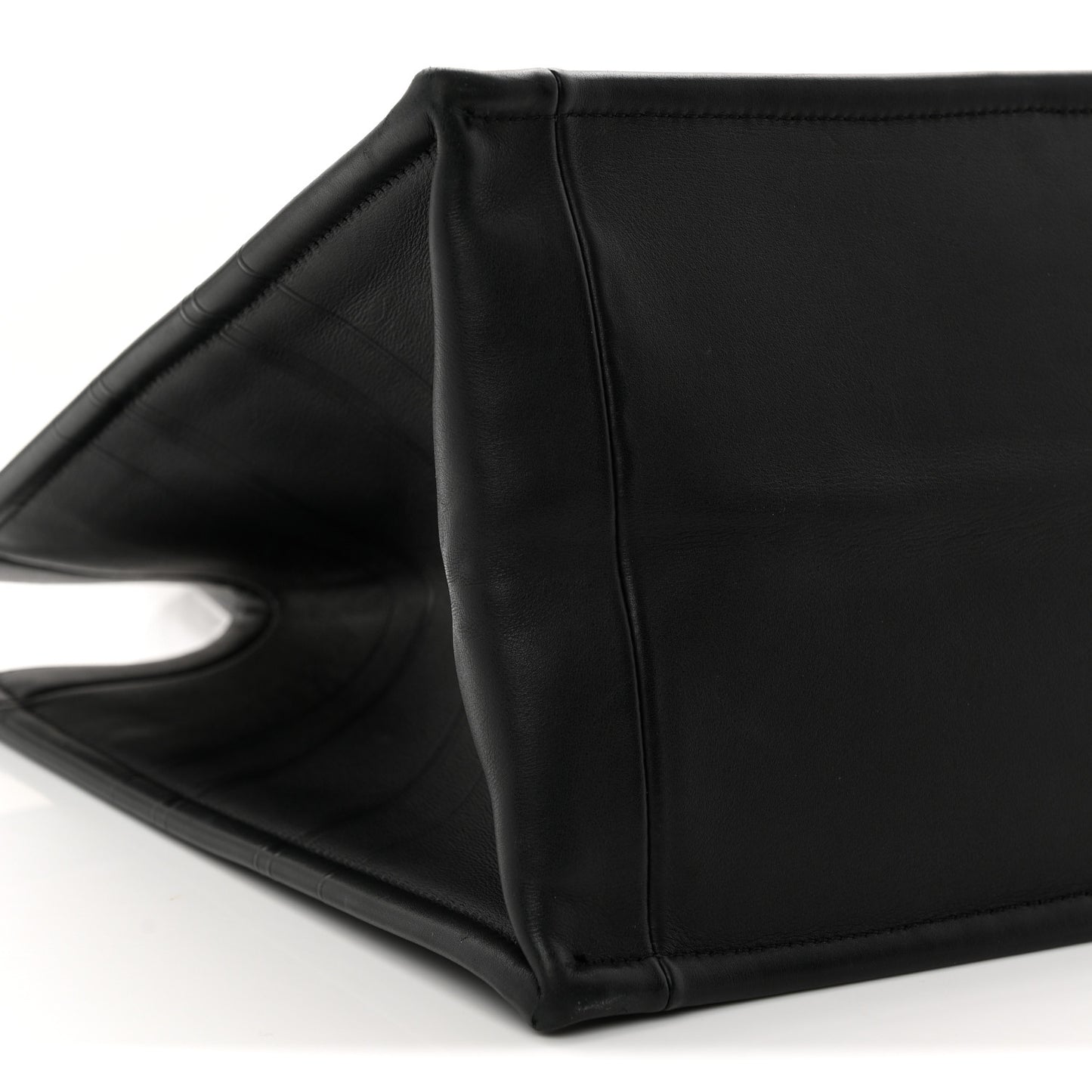 Calfskin Embossed Medium Book Tote Black