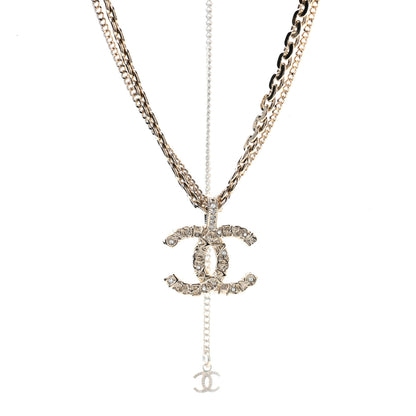 Chanel Crystal CC Multi Strand Chain Necklace Gold 1 of 5