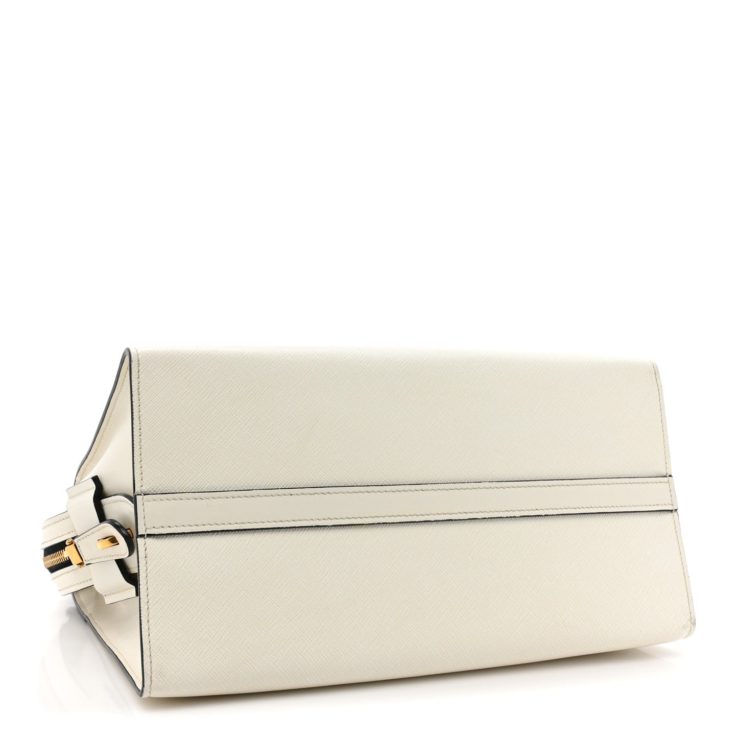 Saffiano City Calfskin Medium Esplanade White Black