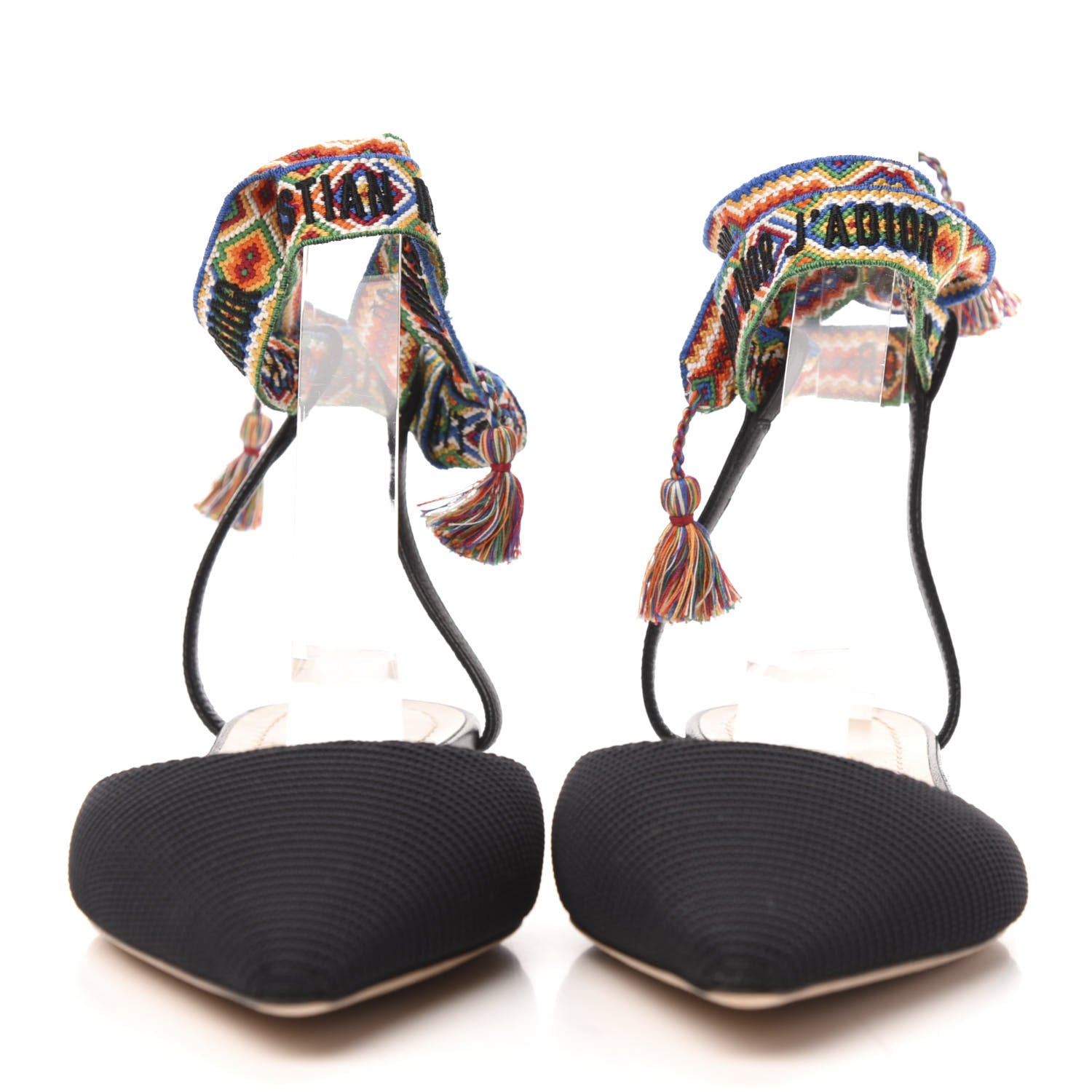 Christian Dior Technical Canvas J'adior It Flats 37 Black Multicolor 3 of 8