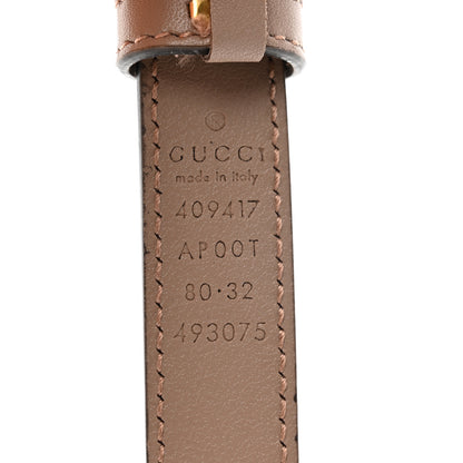 Gucci Calfskin Double G 20mm Belt 80 32 Porcelain Rose 3 of 7