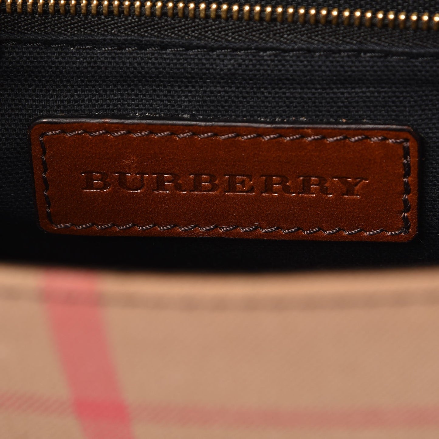 House Check Bridle Calfskin Small Abbott Crossbody Bag Tan