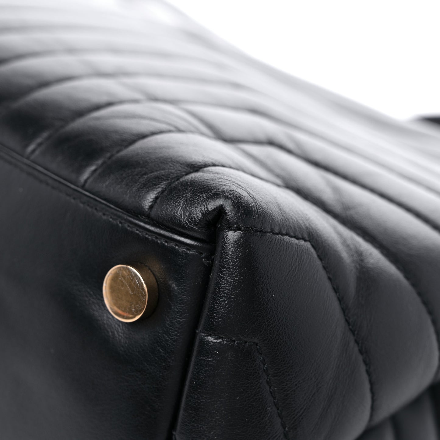 Calfskin Y Quilted Monogram Large Loulou Chain Satchel Black