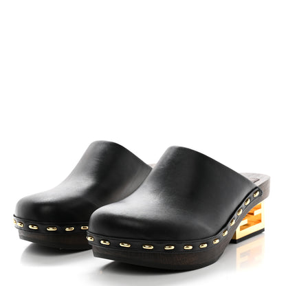 Fendi Vitello Baguette 25/60mm Clogs 37 Black 3 of 8
