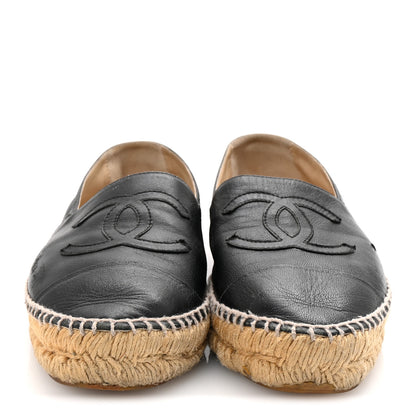 Chanel Lambskin CC Espadrilles 38 Black 3 of 10