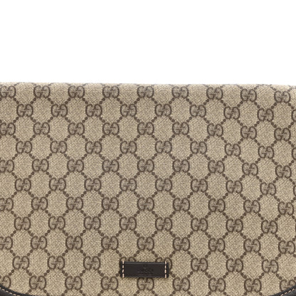 Gucci GG Plus Monogram Medium Double Buckle Flap Messenger Bag Beige Dark Brown 8 of 10