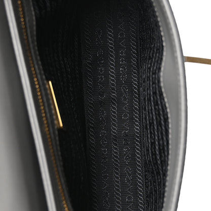 Prada Saffiano Lux Embleme Flap Shoulder Bag Grey 5 of 10