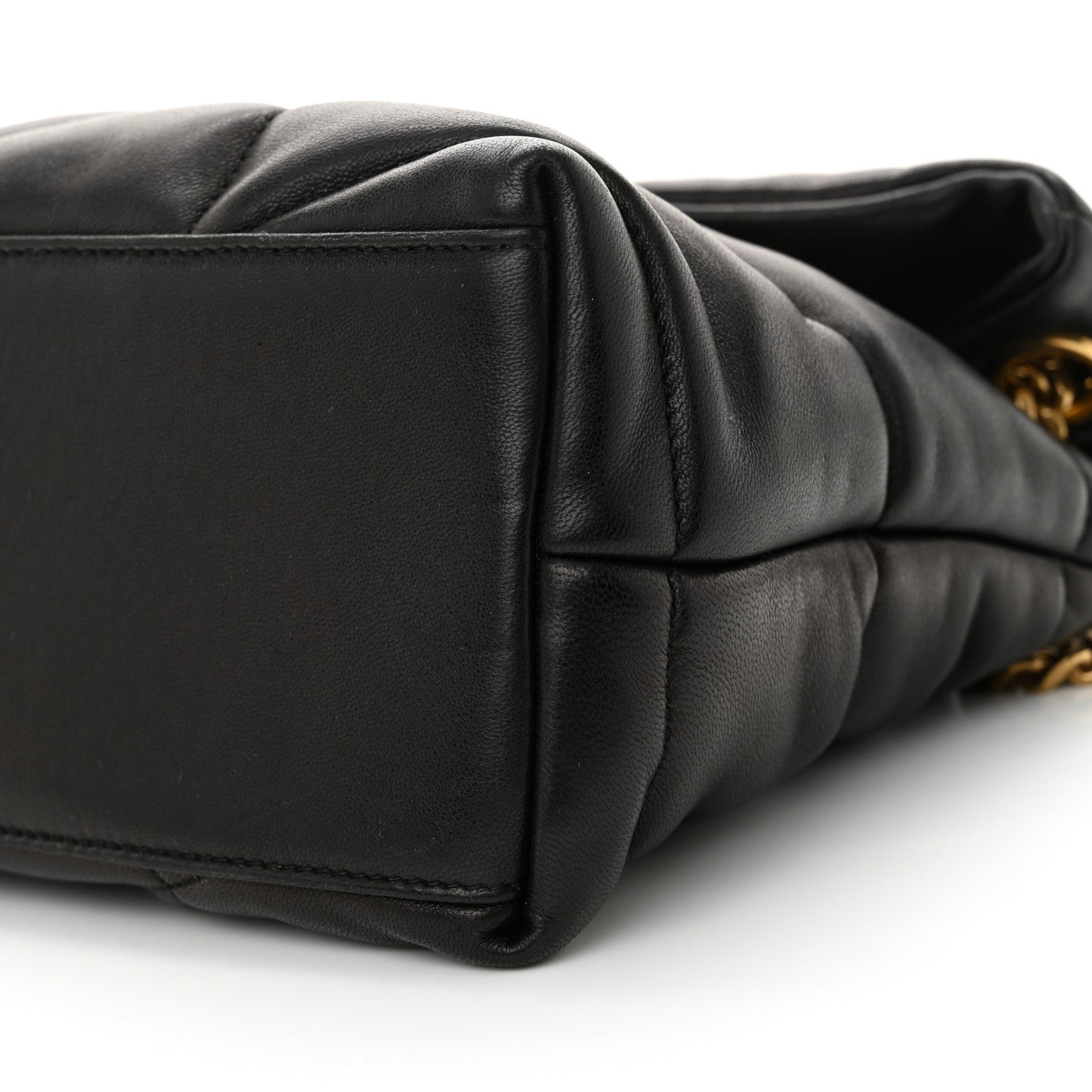 Saint Laurent Lambskin Quilted Small Loulou Puffer Monogram Chain Satchel Black 10 of 10