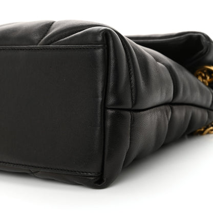 Saint Laurent Lambskin Quilted Small Loulou Puffer Monogram Chain Satchel Black 10 of 10
