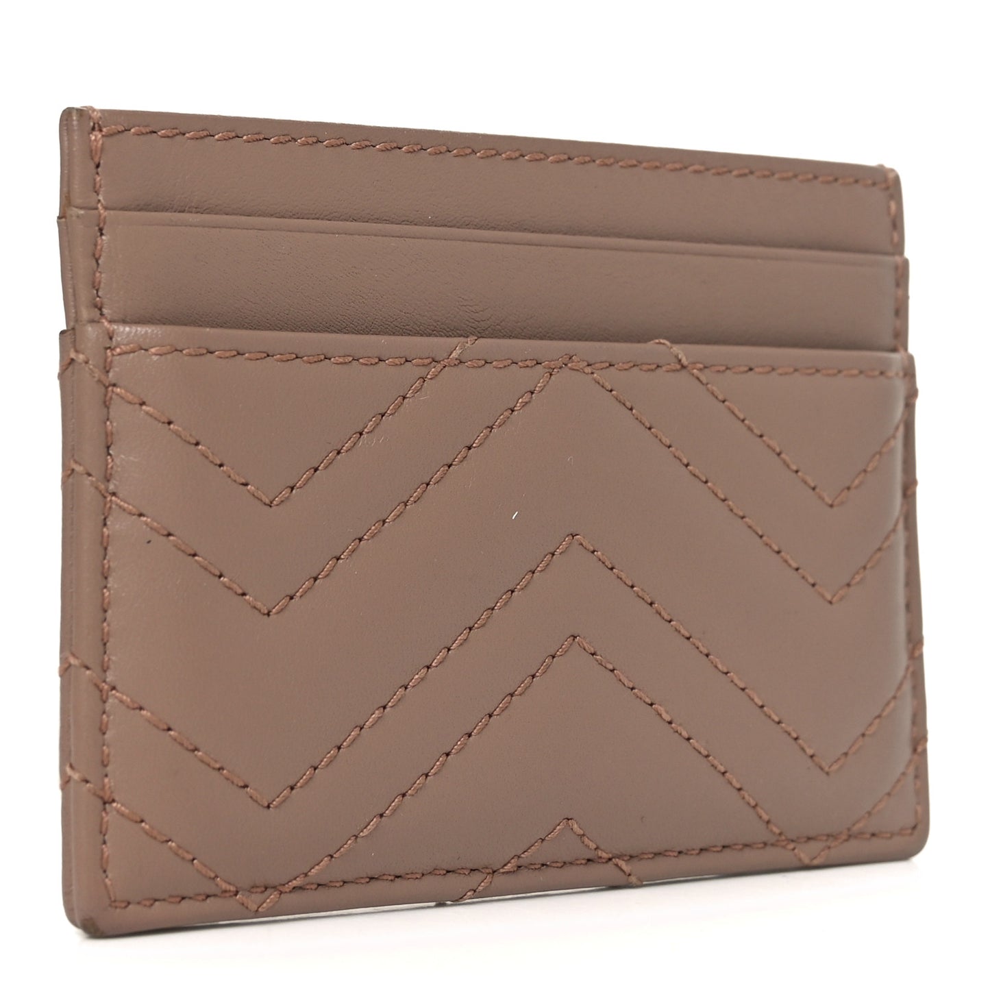Calfskin Matelasse GG Marmont Card Holder Porcelain Rose