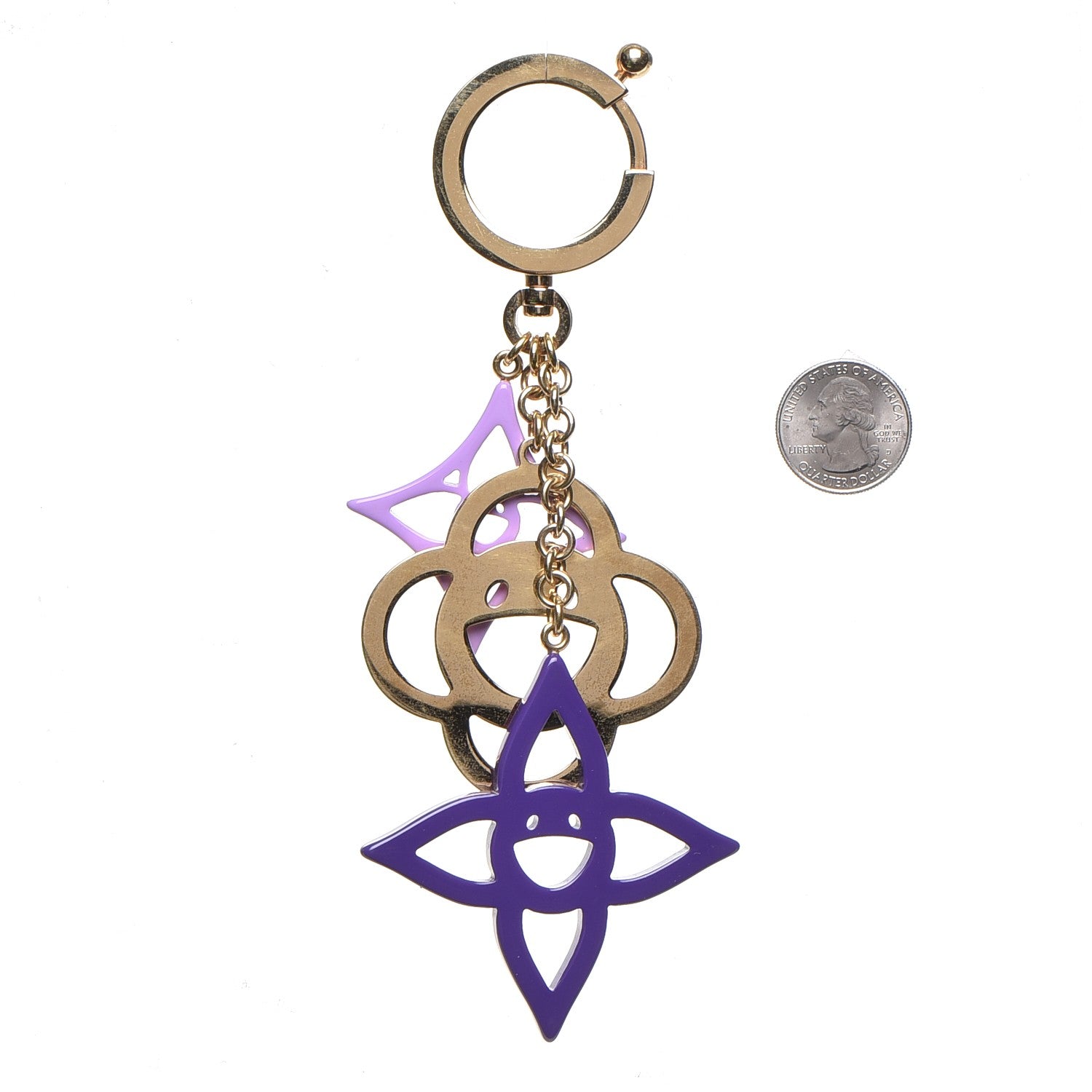 Louis Vuitton Brass Enamel Cosmic Blossom Bag Charm Violet 2 of 3