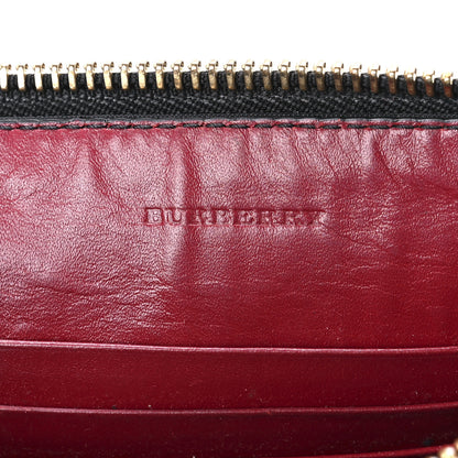 Burberry Signature Grain Calfskin Check Embossed Peyton Crossbody Clutch Bag Military Red 5 of 11