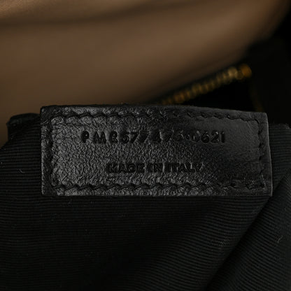 Saint Laurent Lambskin Quilted Medium Loulou Puffer Monogram Chain Satchel Dark Beige 7 of 11