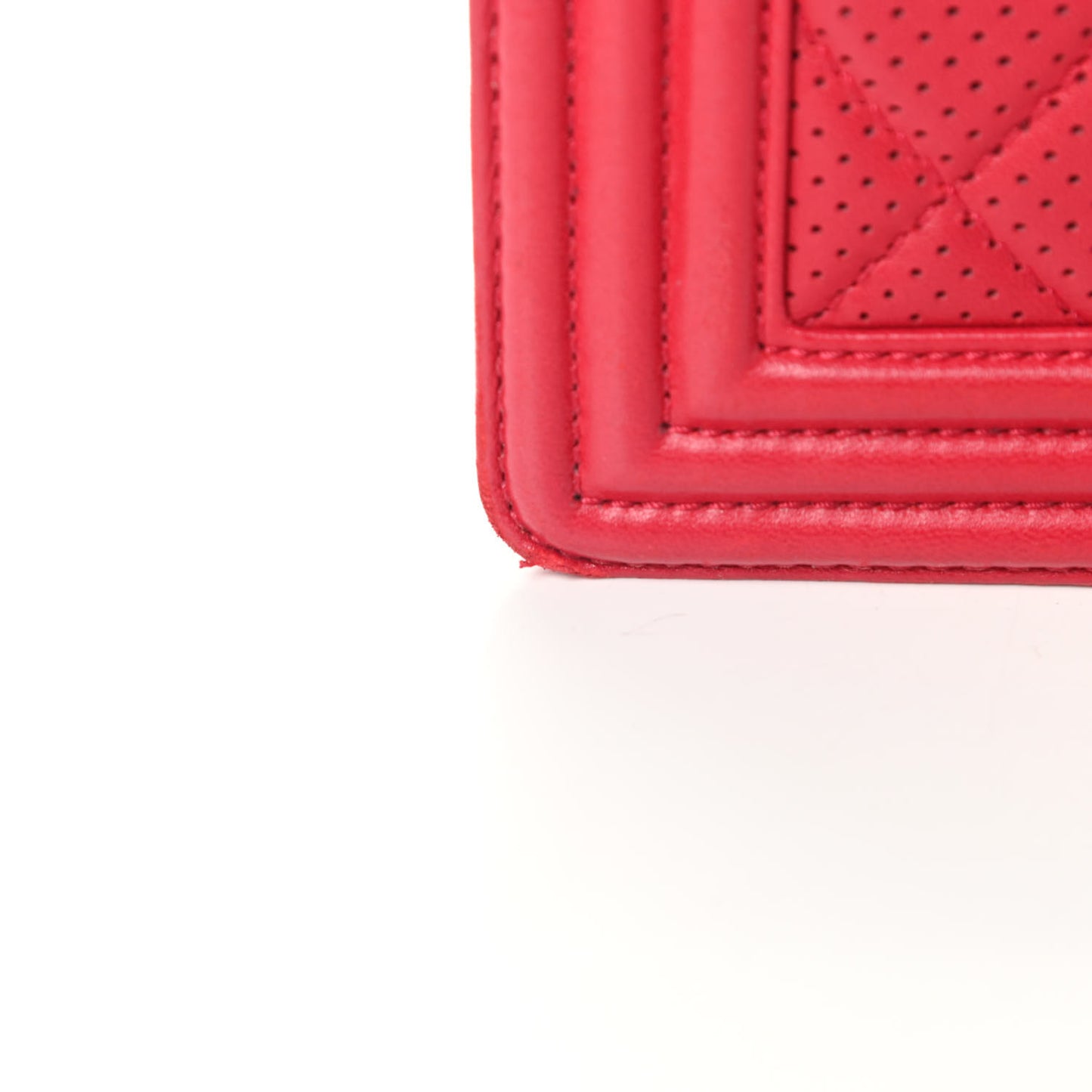 Perforated Lambskin Quilted New Medium Boy Flap Dark Pink
