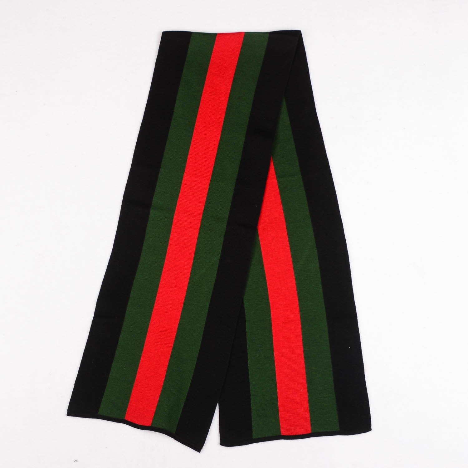 Gucci Silk Wool Web Scarf Black 3 of 4