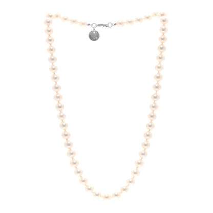 Tiffany 18K White Gold Akoya Cultured Pearl 7-7.5mm Essential Necklace 3 of 5