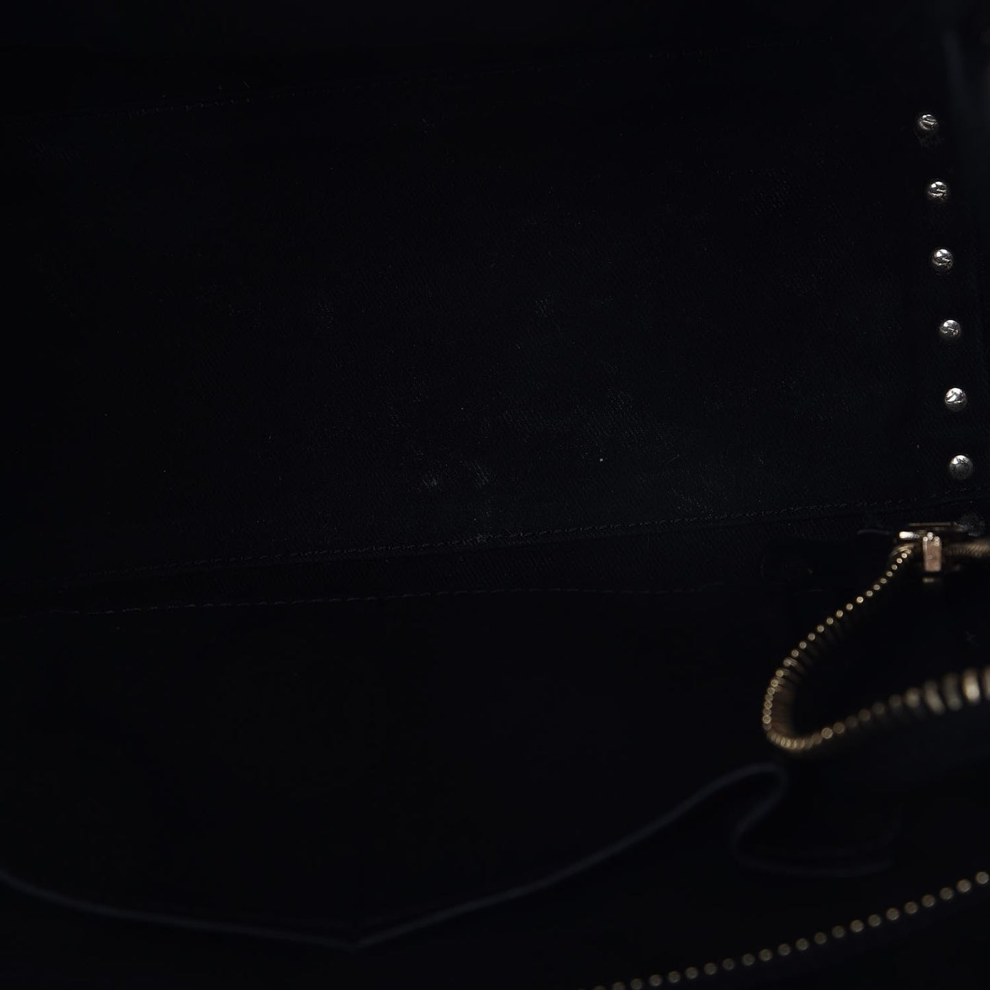 Vitello Rockstud Double Handle Tote Black