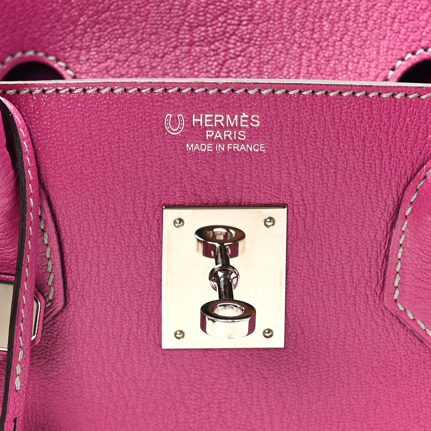 Hermes Chevre de Coromandel Horseshoe Birkin 30 Rose Pourpre Anemone 6 of 11