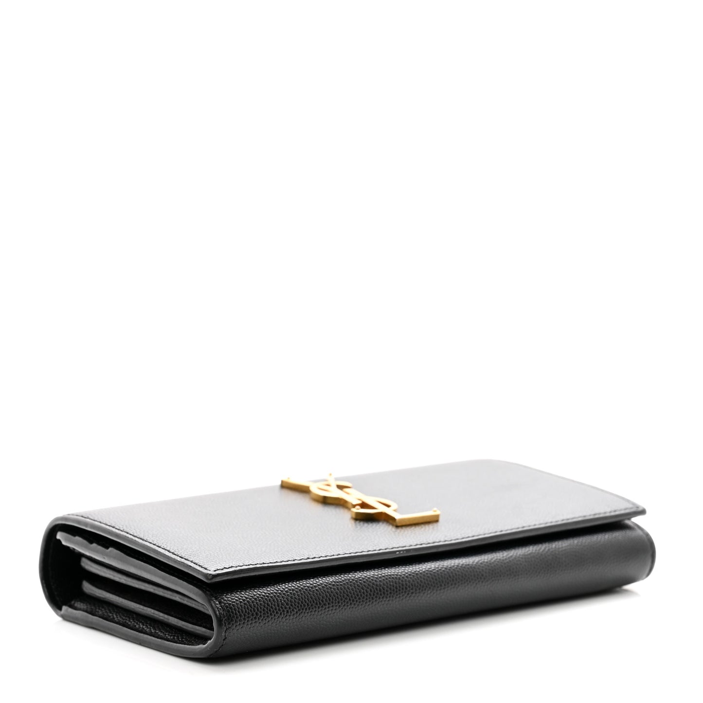 SAINT LAURENT Grain De Poudre Classic Monogram Cassandre Wallet Black