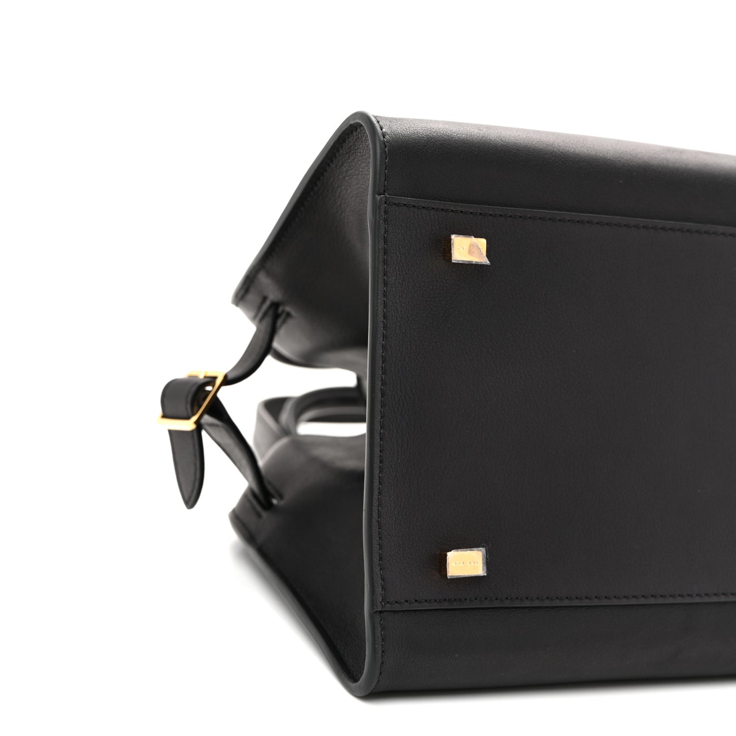 Polished Saddle Calfskin Soft Margaux 10 Bag Black
